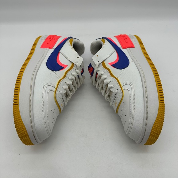 Nike CI0919-105 Women 8.5 Air Force 1 Low Shoes Shadow White/Crimson Sneakers - Picture 9 of 10